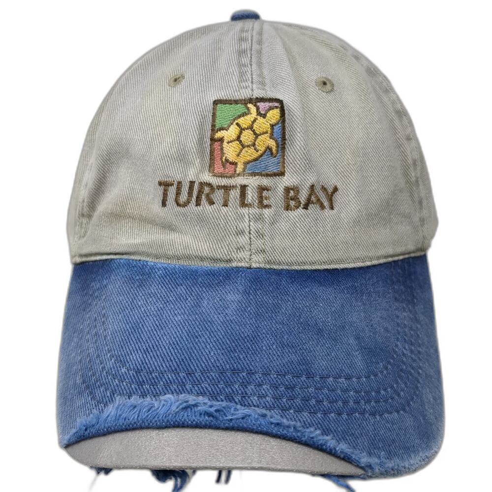 Turtle Bay Redding California Baseball Cap Beige Blue One Size Distressed Hat